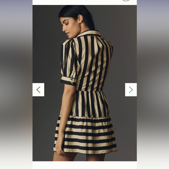 FARM Rio Black and Cream Striped Mini Dress with Front Tie - Picture 9 of 11